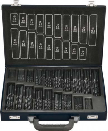 Jeu de forets hélicoïdauxDIN338 HSS laminé type R N 170 pièces 1-10,5mm 