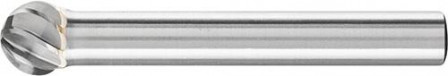 Fraise sur tige carbure forme sphérique 0807 inox 6mm 8x7mm 