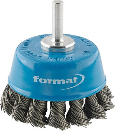 Brosse boisseau acier torsadée 6mm 65x0,5mm