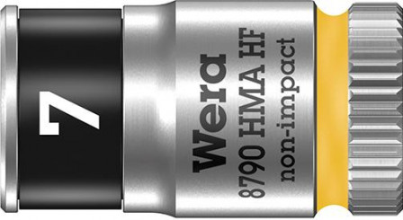 Douille avec porte-vis 6 pans longue 1/4