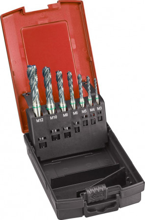 Jeu de tarauds machine SUPRA HSSE-PM type UNI 6HX trou borgne M3-M12 