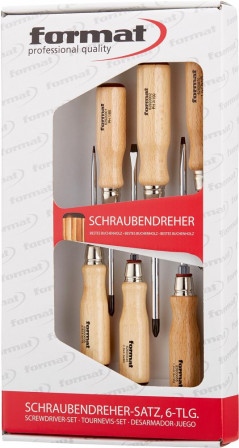 Jeu de tournevis manche en bois PH 6 pièces 