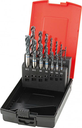 Jeu MGB trou de base M3-12 type INOX compr. foret avant-trou 