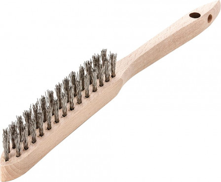 Brosse manuelle mét. inoxlisse 0,35mm 2 rangées 