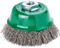 Brosse boisseau V4A M14 ondulée 65x0,3mm 