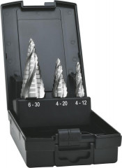 Foret étagé HSS Set Cannelure hél. quadruple 4-30mm 