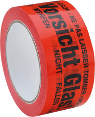 Ruban adhésif PVC 50mmx66m «&nbsp;Attention verre&nbsp;» 4 langues