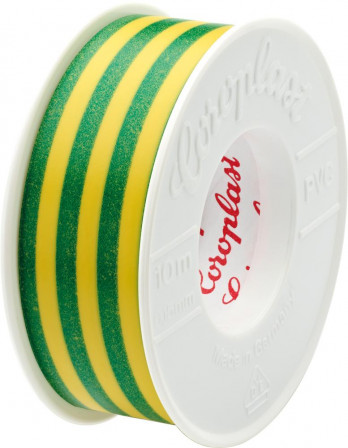 Ruban isolant 302 10mx15mm vert/jaune 
