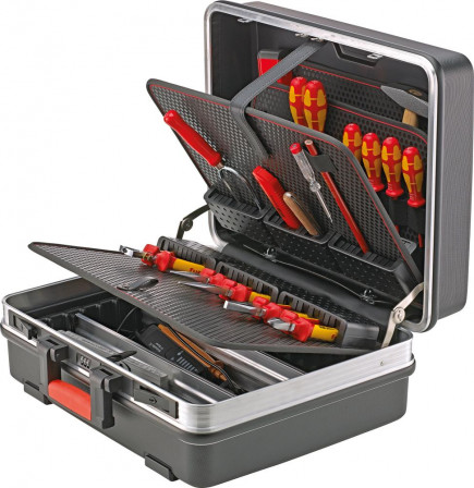 Valise à outils 470x360x210mm ABS Tableau modules enfich. 