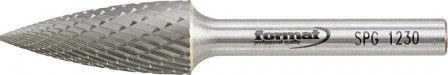 Fraise sur tige carbure forme ogive bout pointu 1230 C 6mm 12x30mm 
