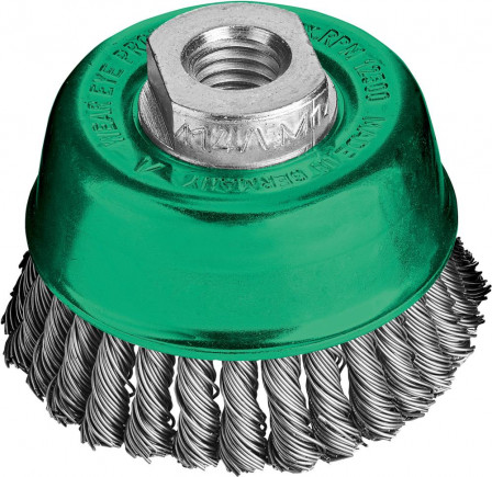 Brosse boisseau inox torsadé 65x0,5mm garnissage 30x6mm fil tors. 