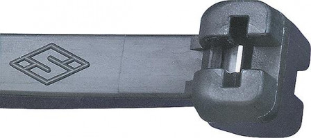 Colliers nylon noir 360x7,5mm 100 pièces avec nez en acier  