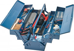 Jeu d'outils métal 43 pièces dans coffret en tôle d'acier 