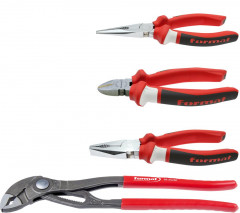 Jeu pinces chromées a. poignées bicomposant 4 pcs carton 