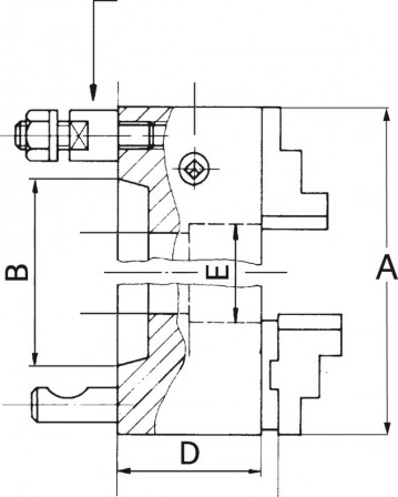 Mandrin de tour à trois mors DURO-M 315/3 K 6/702-2