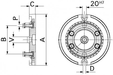 Base tournante t. 1+2 92+113mm 