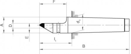 Pointe de centrage fixe DIN806 CM2 1/2 pointe carbure 