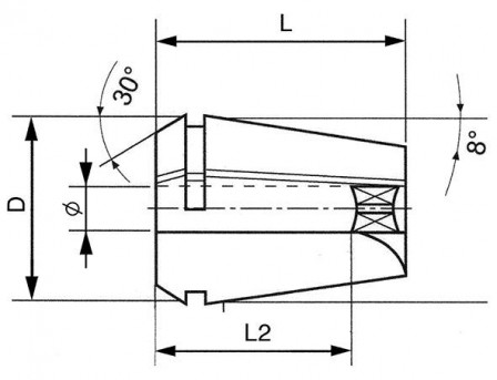 Pince de serrage à carré ER16-8,0x6,2  