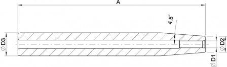Rallonge pour mandrin de frettage sans réglage de la longueur h6 160x25x12mm 