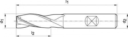 Fraise longue DIN 844 HSSE-PM TiALN type N 14mm 