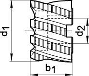 Fraise 2 tailles alésage DIN1880 HSSCo8 typeNR 80x45mm  
