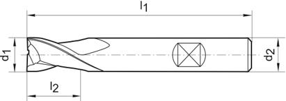Fraise courte DIN6527 carbure monobloc TiALN D2 queue HB 20mm 