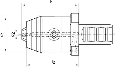 Mandrin de perçage court CN 40/2,5-16mm/arrosage central  