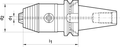 Mandrin de perçage court D/G0,5-13 BT40 