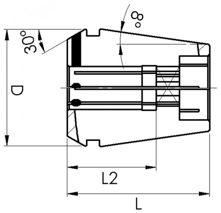 Pince de serrage réduite avec carré GERC16- 4x3,2  