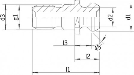 Tirette ISO 7388II B SK40-M16 arrosage central 