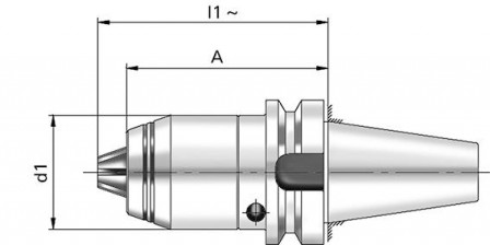 Mandrin de perçage court CNC JIS B6339 arrosage central 1-16mm BT40