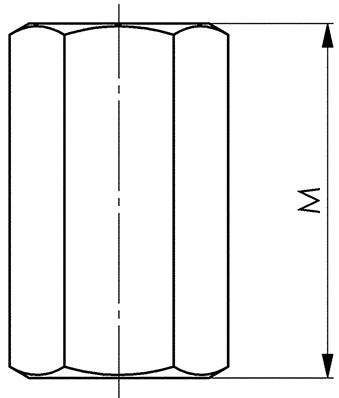 Écrou allongé DIN6334 M14/21 