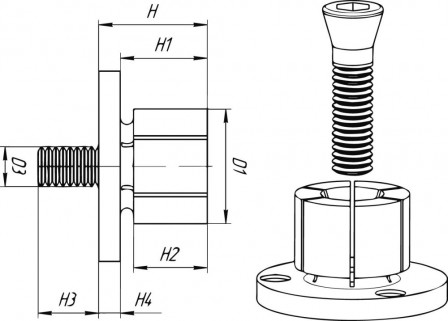 Mandrin de serrage xPA M2x7,40mm 