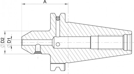 Mandrin à méplat DIN69871AD SK40 14mm A63 