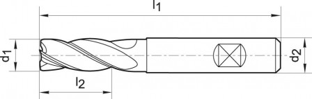 Fraise HPC longue carburemonobloc TiALN type UNI D3 chanfrein 35-38° 10,0mm 