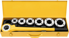 eva set R 1/2 -3/4 -1- 1 1/4-1 1/2-2 filière élec.à main dans un coffret entôle d'acier 