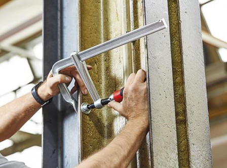 Serre-joint tout acier a.manche bicomposant 250x1 20mm Poignée rabatt. 