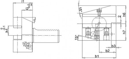 Porte-outils VDI radial droite B3 50x32mm inversé  