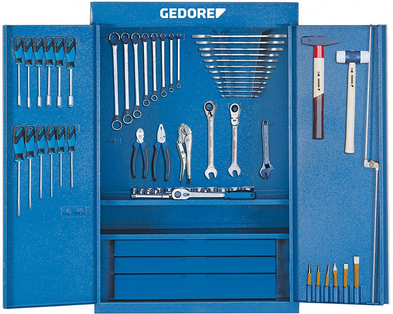 Jeu d'outils Universal 100 pcs. dans une armoire en tôle d'acier