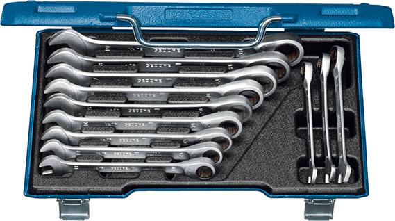 Jeu de clés plates à cliquet 8-19mm 12 pièces 