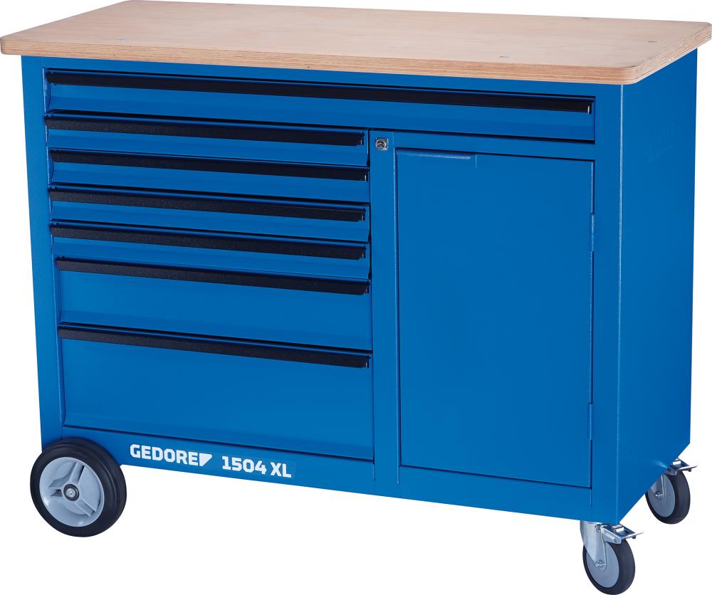 Établi roulant XL avec compartiment et 6 tiroirs 