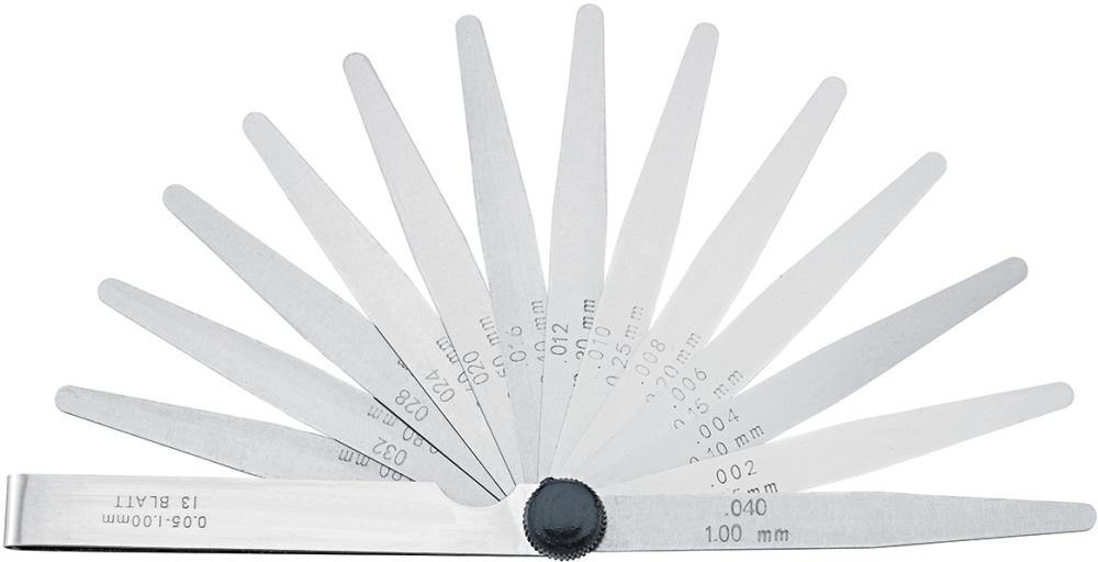 Jauge d'épaisseur haute précision 21 lames 0,05-2mm - Maintenance Industrie