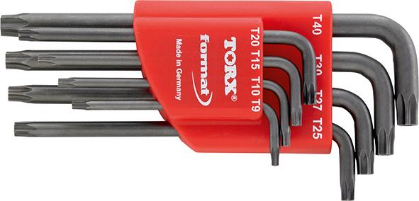 Jeu de clés mâles coudéesphosphatées avec alésage 8 pièces 