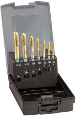 Jeu de tarauds machine DIN371 HSSE TiN type UNI forme B M3-M12