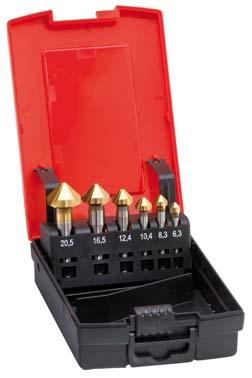 Jeu de fraises coniques TiN forme C 90° 6,3-20,5mm