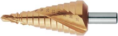 Foret étagé universel HSSgoujure hélicoïdale TiN 6-36mm 