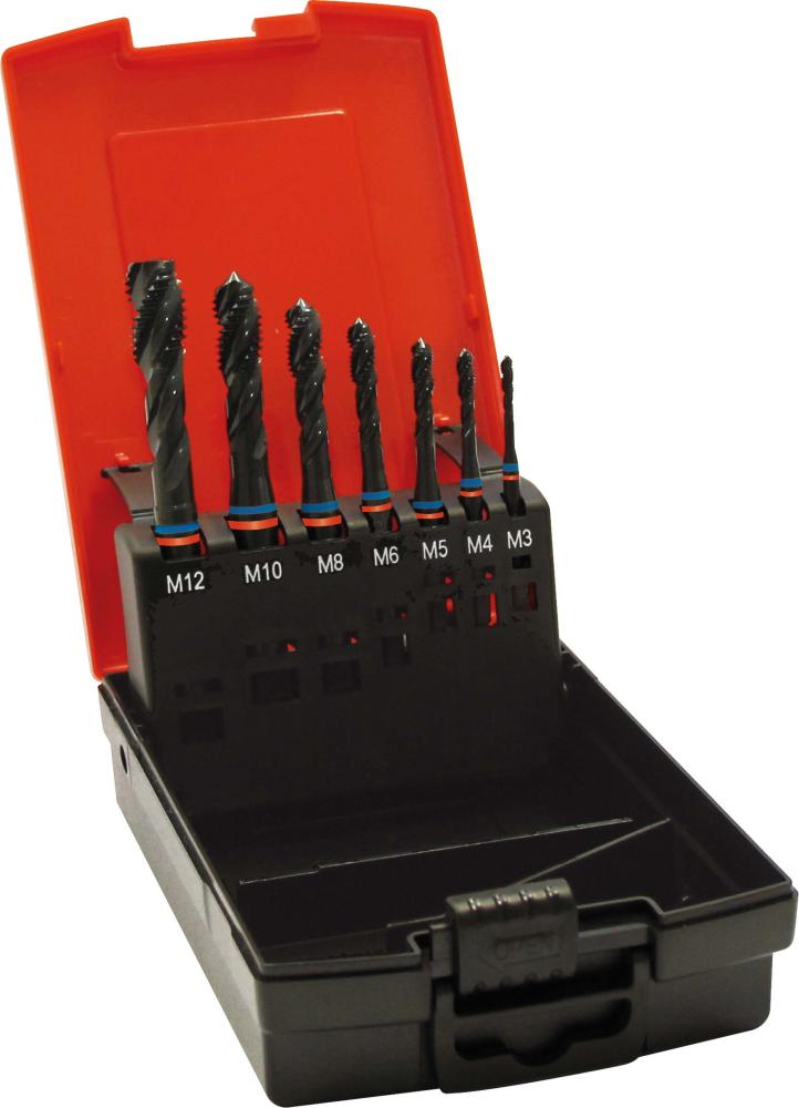 Jeu de tarauds machine Fat Tandem DIN376 HSSE vapeur type N 6H trou borgne M3-M12 