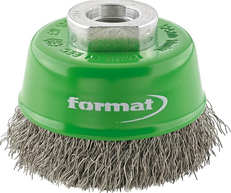 Brosse boisseau inox M14 ondulée 60x mm 