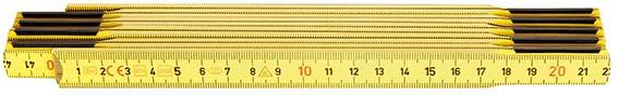 Mètre pliant bois jaune 2mx17mm  