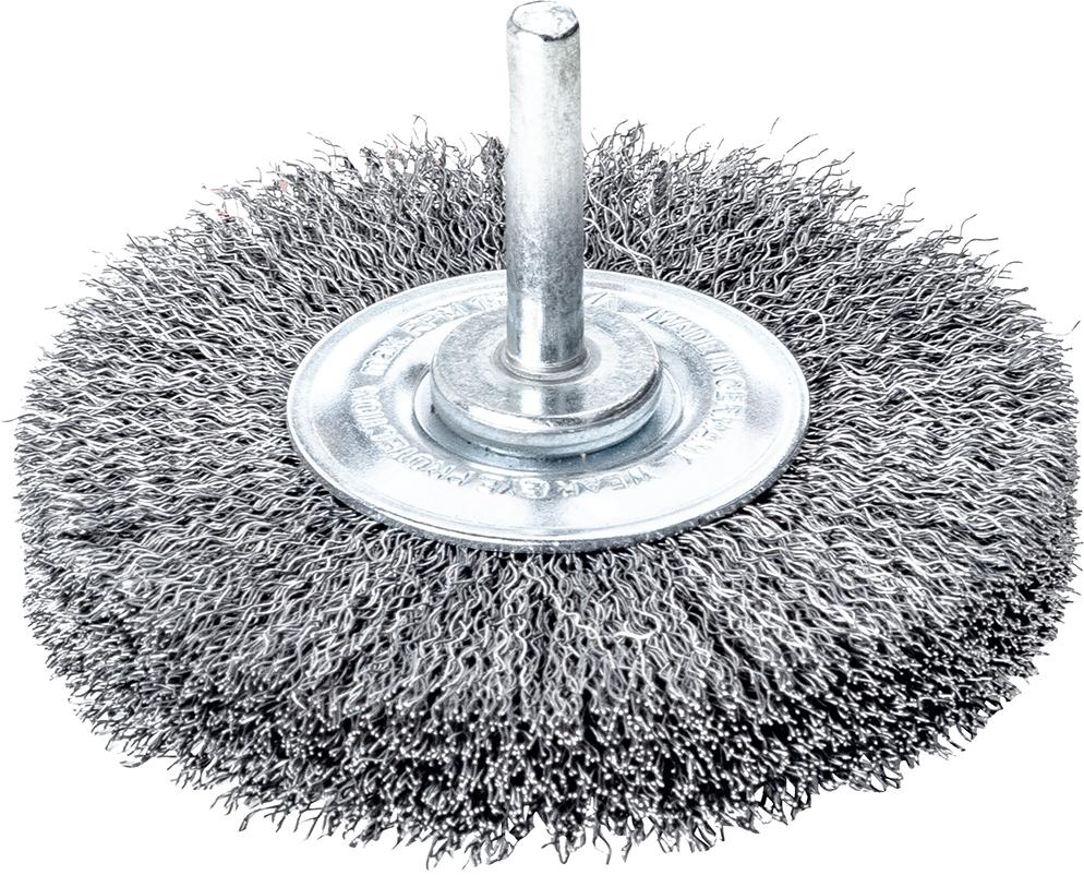 Brosse ronde sur tige métal ond. 70x0,3mm 